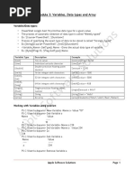 Module 3: Variables, Data Types and Array