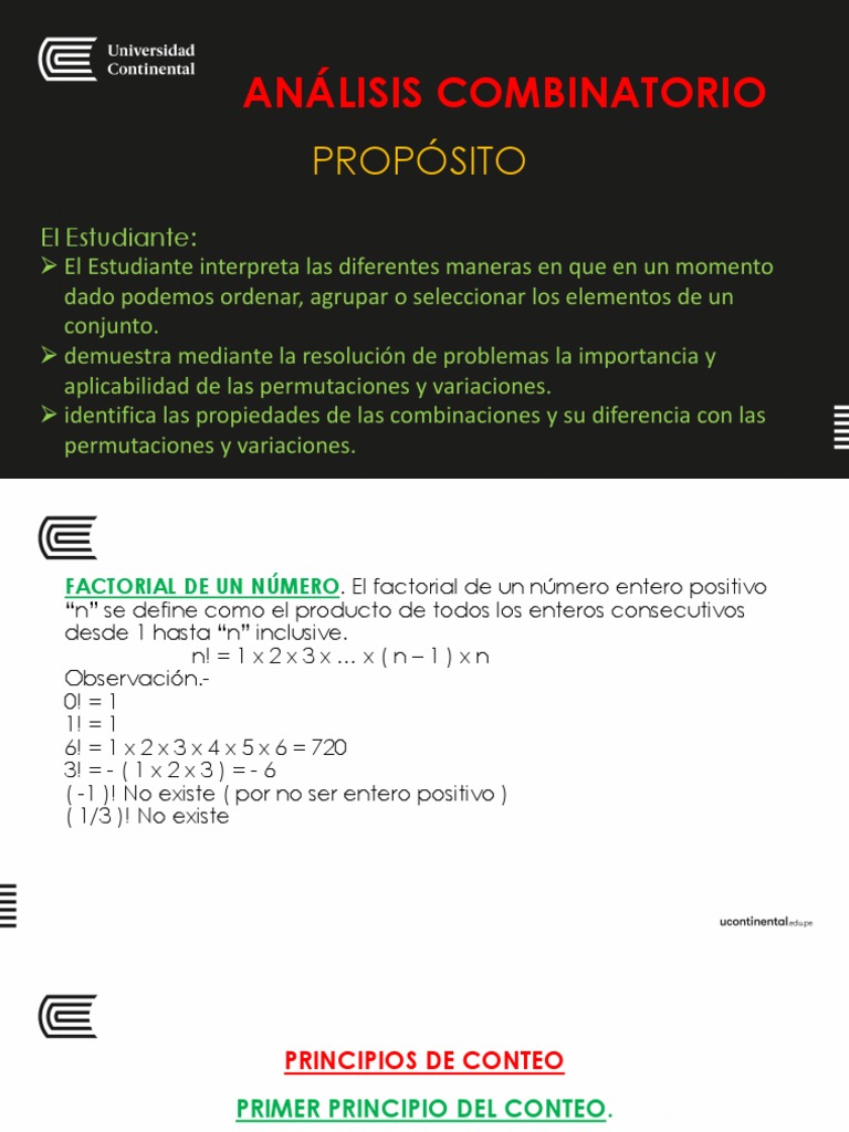 Análisis Combinatorio y Factorial | PDF | Combinatoria | Matemáticas ...