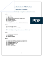 Business Statistics - Examples and Lecture Distribution (MBA)