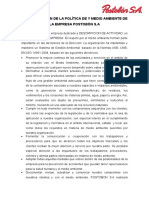 Politica Ambiental Postobon S A PDF
