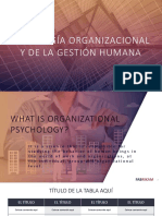 Psicología Organizacional y de La Gestión Humana