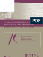 The International Recognition of Studies and Qualifications in Higher Music Education