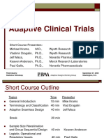 Adaptive Clinical Trials: September 27, 2006 Washington, D.C. FDA/Industry Statistics Workshop
