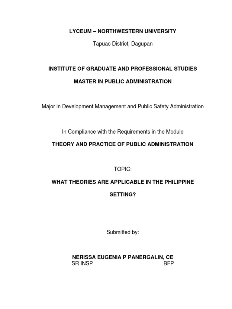 Theories in Philippine Public Administration | PDF | Decision Making ...