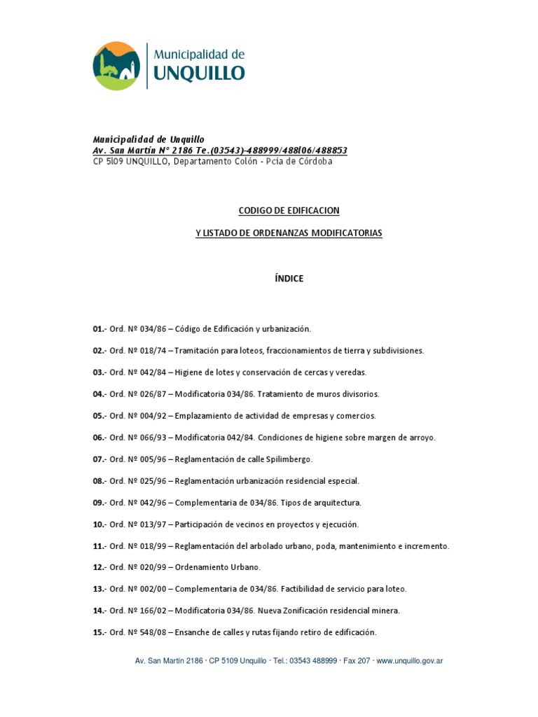 Municipalidad de Unquillo PDF Arquitecto Sectores Economicos
