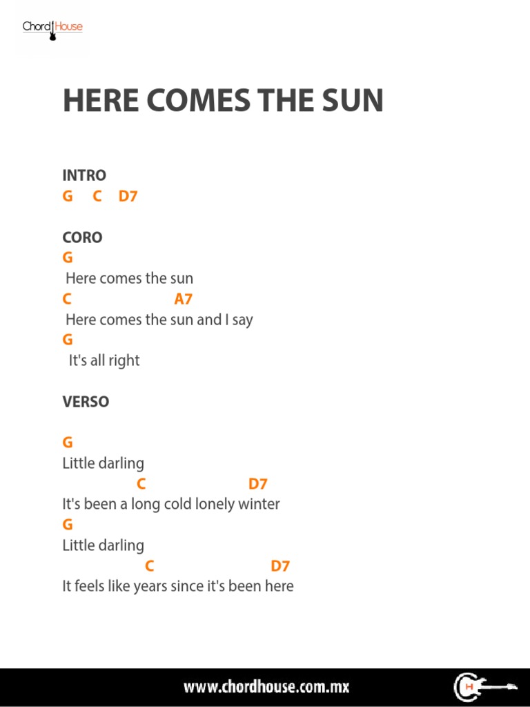 Here Comes The Sun Letra y Acordes PDF
