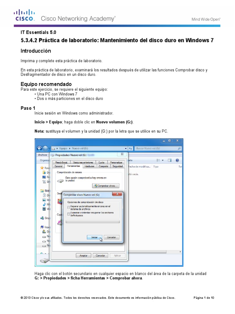 5.3.4.2 Lab Hard Drive Maintenance in Windows 7 PDF Windows 7