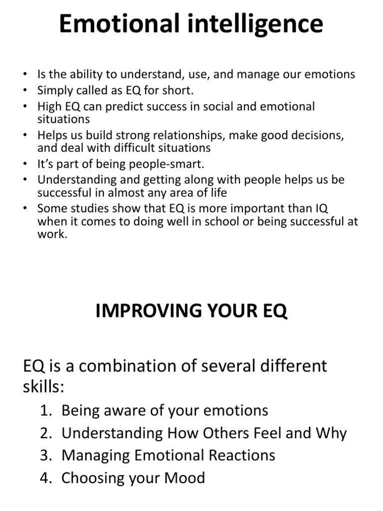 Emotional Intelligence Skills Guide | PDF | Emotional Intelligence ...