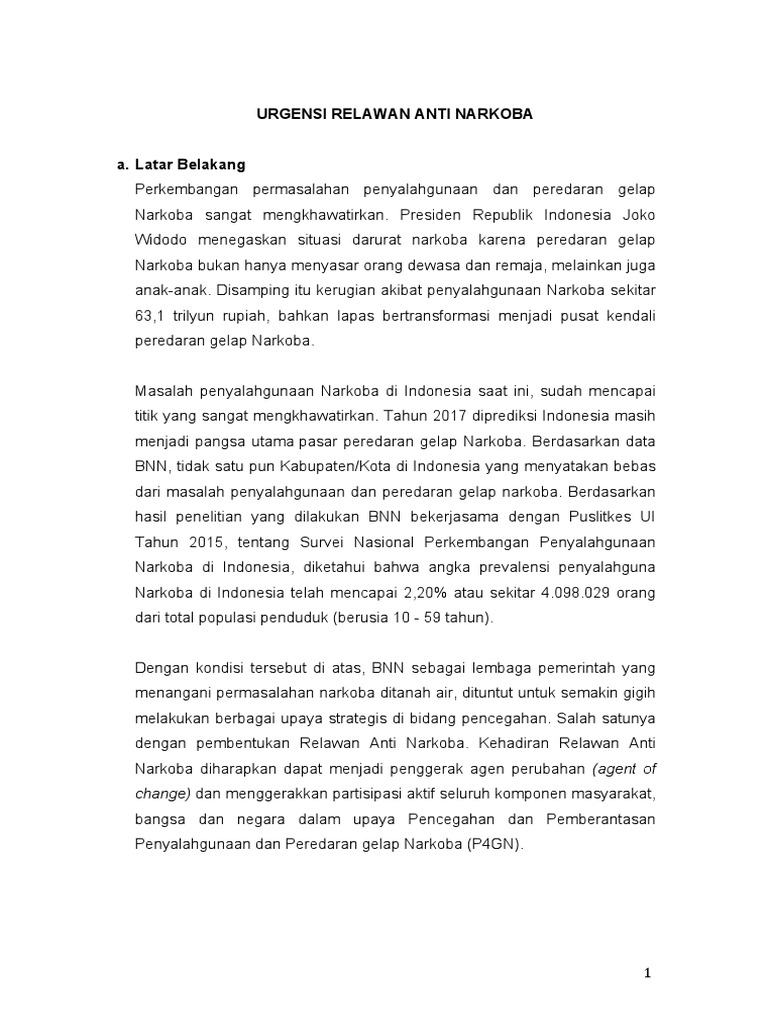 Relawan Anti Narkoba: Peran dan Tugas | PDF