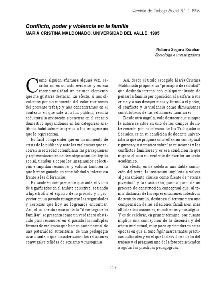 Conflicto y violencia en la familia | PDF | Trabajo Social | Familia