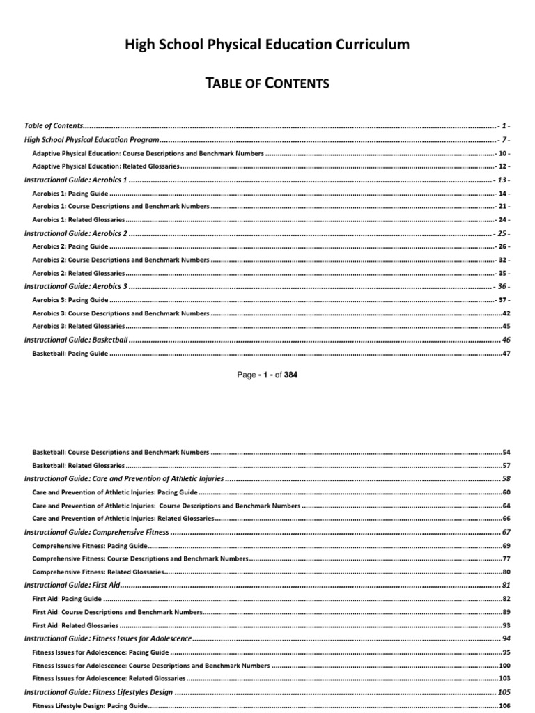 HIgh School Physical Education Lesson Plan Free PDF Template PDF PDF