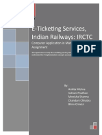 E-Ticketing Services, Indian Railways: IRCTC: Computer Application in Management Assignment