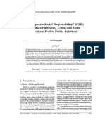 "Corporate Social Responsibility" (CSR) Antara Publisitas, Citra, Dan Etika Dalam Profesi Public Relations