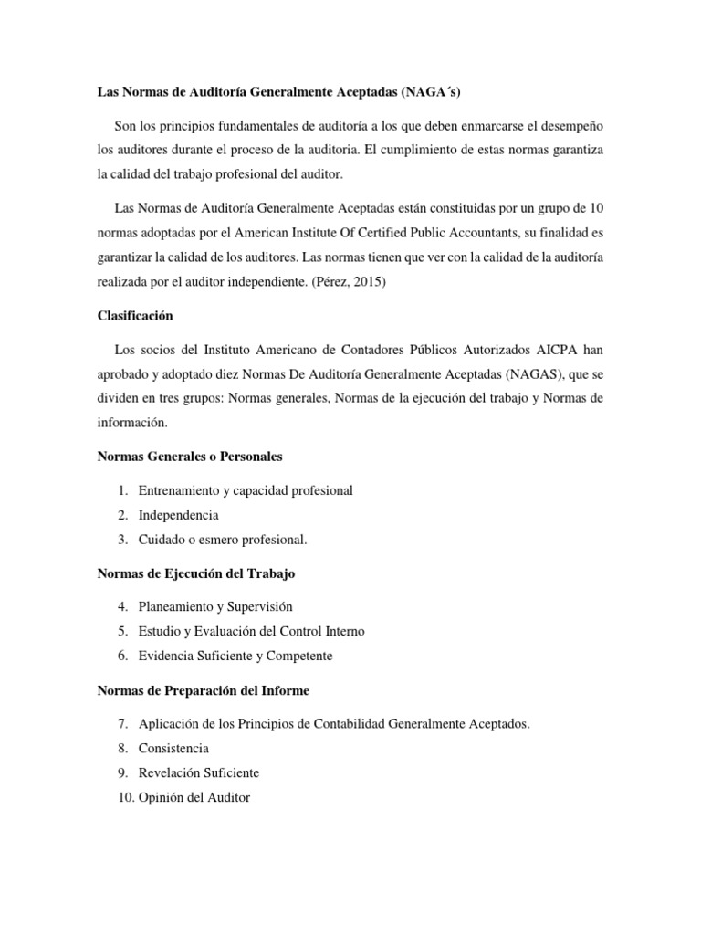 Normas de Auditoría Generalmente Aceptadas | PDF | Auditoría | Contralor