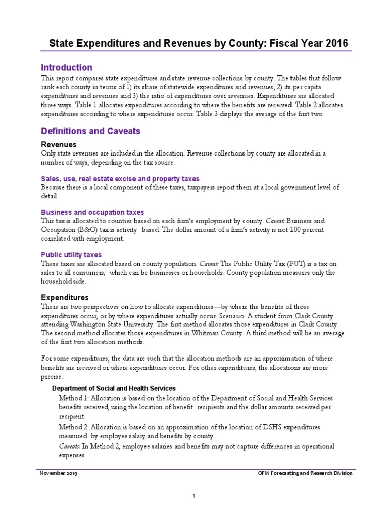 County Expenditures Revenues | PDF | Taxes | Payments