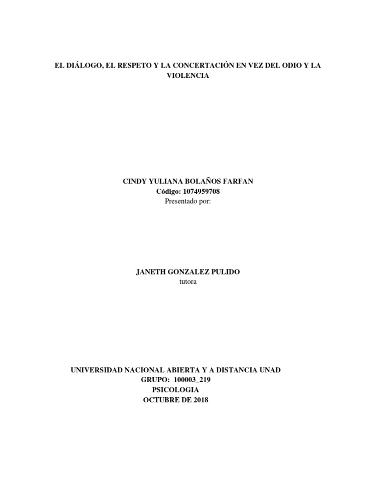 El Diálogo Y El Respeto Mutuo Como Fundamentos De La Paz Pdf
