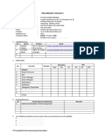 Preliminary Checklist: No Name Position Email Phone/Mobile