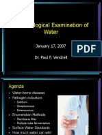 Microbiological Examination of Water: Indicators, Standards, and Contamination Sources