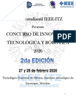 BASES Concurso Innovación en Robótica y Tecnológia, FEBRERO 27 Y 28 DEL 2020