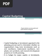 Capital Budgeting: Project Selection Exercise Performed by The Business Enterprise