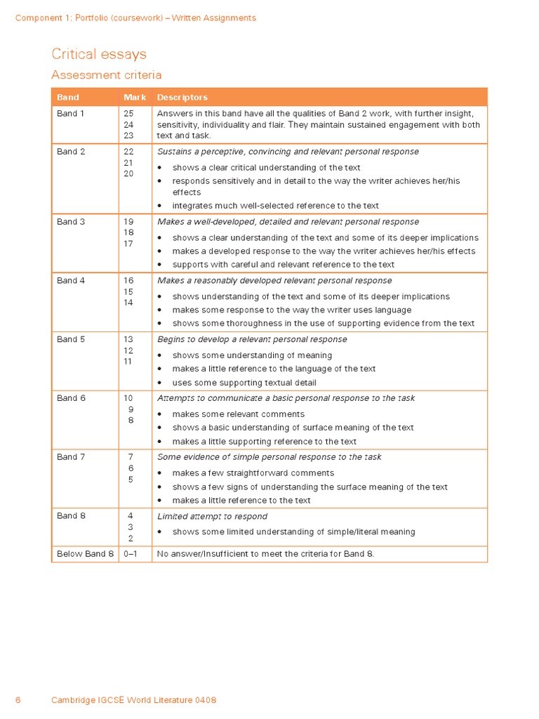 IGCSE World Literature Coursework Guide | PDF | Poetry | Essays