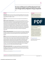 Comparison of Sales Income and Research and Development Costs for FDA-Approved Cancer Drugs Sold by Originator Drug Companies