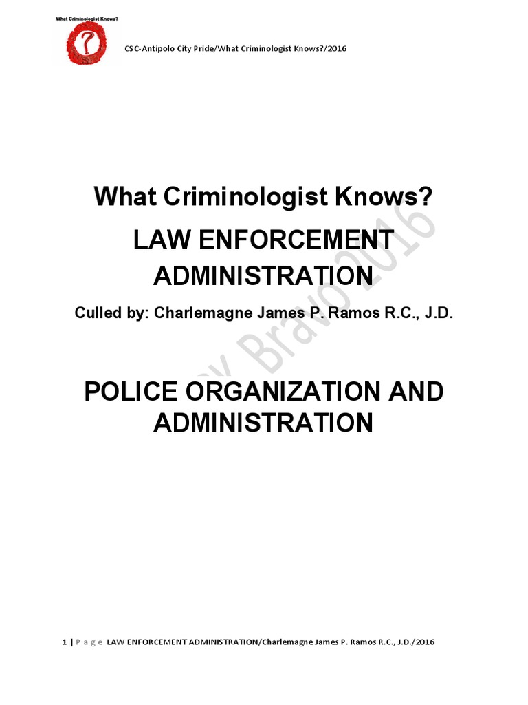 Law Enforcement Administration Terms | PDF | Police Officer | Police