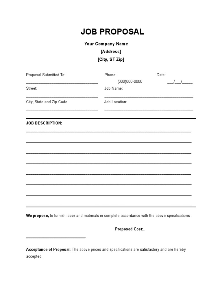 Job Proposal Template for New Position | PDF