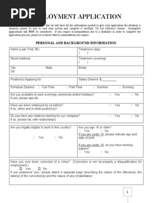 Employment Application