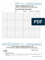Analysis of Raw Water (Part Analysis) : Date Description PH Chloride Hardness Analysed by