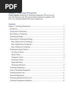 Chapter 1 - Technology Management: Course Contents: Introduction To Technology Management, TM Activities and