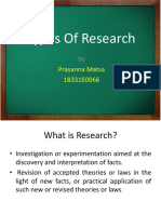 Types of Research: Prasanna Matsa 18331E0066