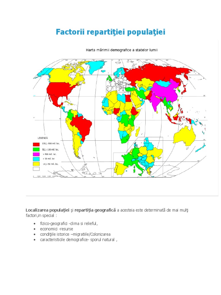 Factorii RepartiÅ£iei PopulaÅ£iei
