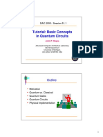 Tutorial: Basic Concepts in Quantum Circuits: DAC 2003: Session 51.1