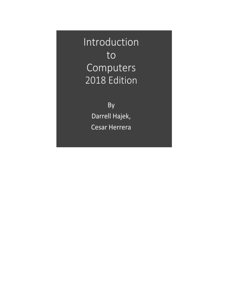 Introduction To Computer 2018 Edition | PDF | Personal Computers ...