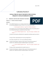 Laboratory Exercise 4: Linear, Time Invariant Discrete Time Systems: Frequency Domain Representations