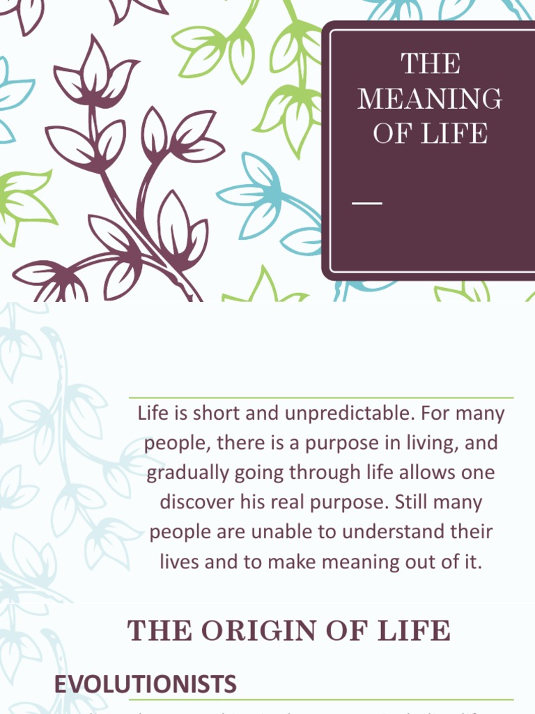 Discovering Life's Meaning and Purpose | PDF | Meaning Of Life ...