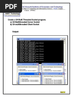 Create A C# Multi Threaded Socket Program. A) C# Multithreaded Server Socket B) C# Multithreaded Client Socket