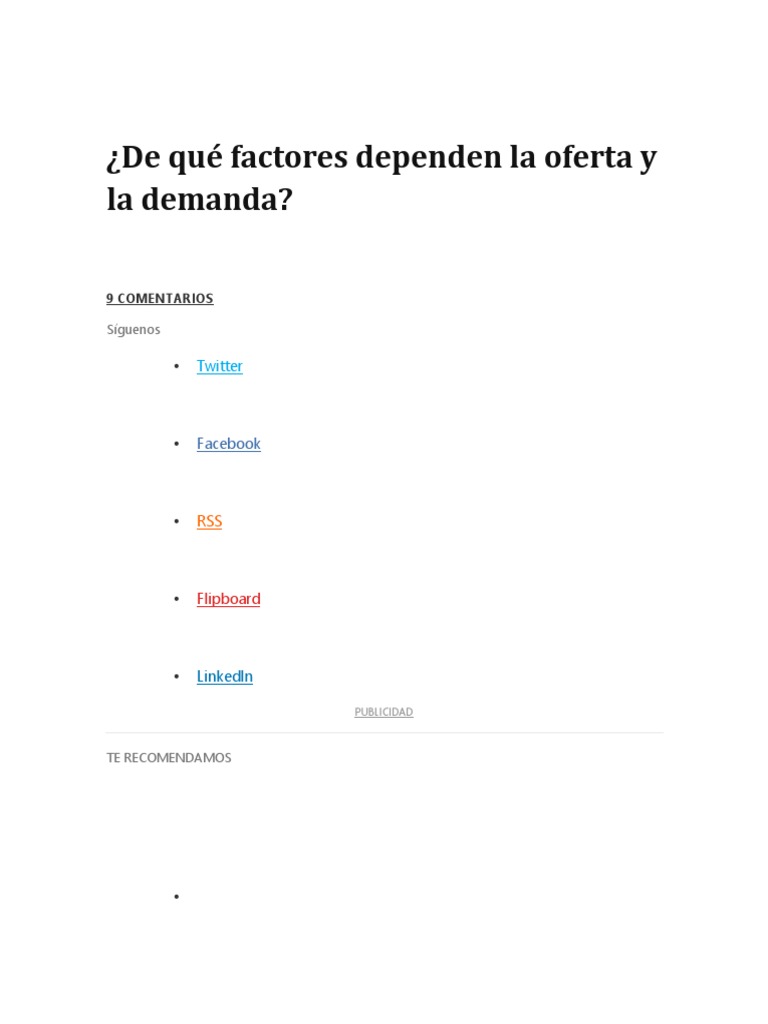 Factores que Afectan Oferta y Demanda | PDF | Oferta (economía ...
