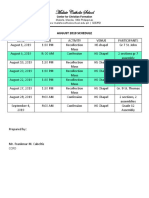 Malate Catholic School: August 2019 Schedule