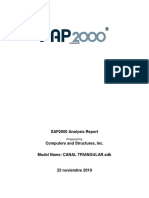 SAP2000 Analysis Report for CANAL TRIANGULAR.sdb Model