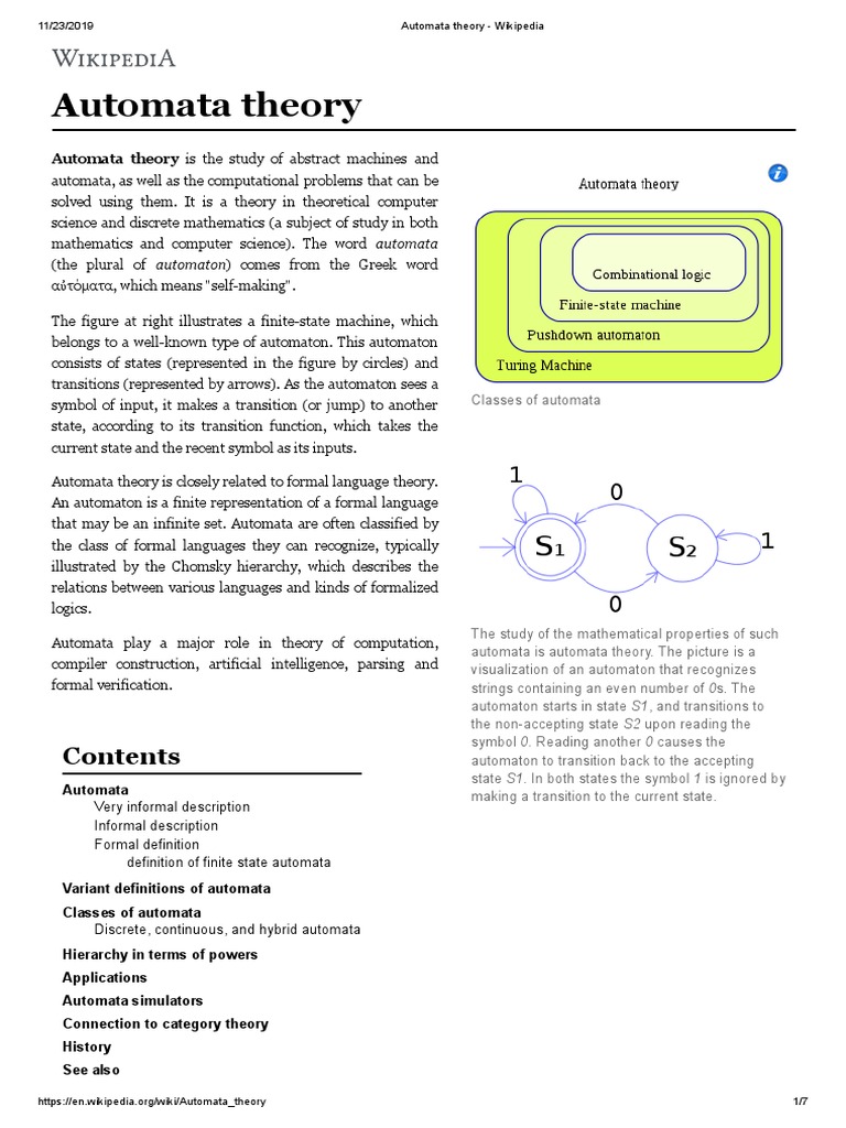 Automata Theory | PDF | Automata Theory | Areas Of Computer Science