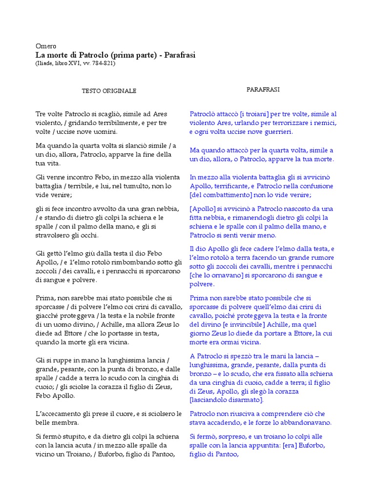 La Morte Di Orlando Parafrasi Pdf