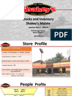 Stocks and Shakey's Malate: Inventory