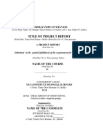 Cover Page Format for Project Report