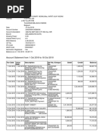 Account Statement From 1 Oct 2019 To 18 Oct 2019: TXN Date Value Date Description Ref No./Cheque No. Debit Credit Balance