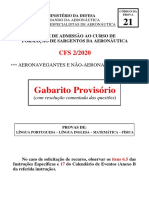 Gabarito provisório CFS 2/2020