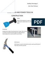 Basic Hand and Power Tools in Construction