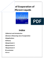 Rate of Evaporation of Liquids