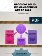 Ecological Solid Waste Management ACT OF 2000